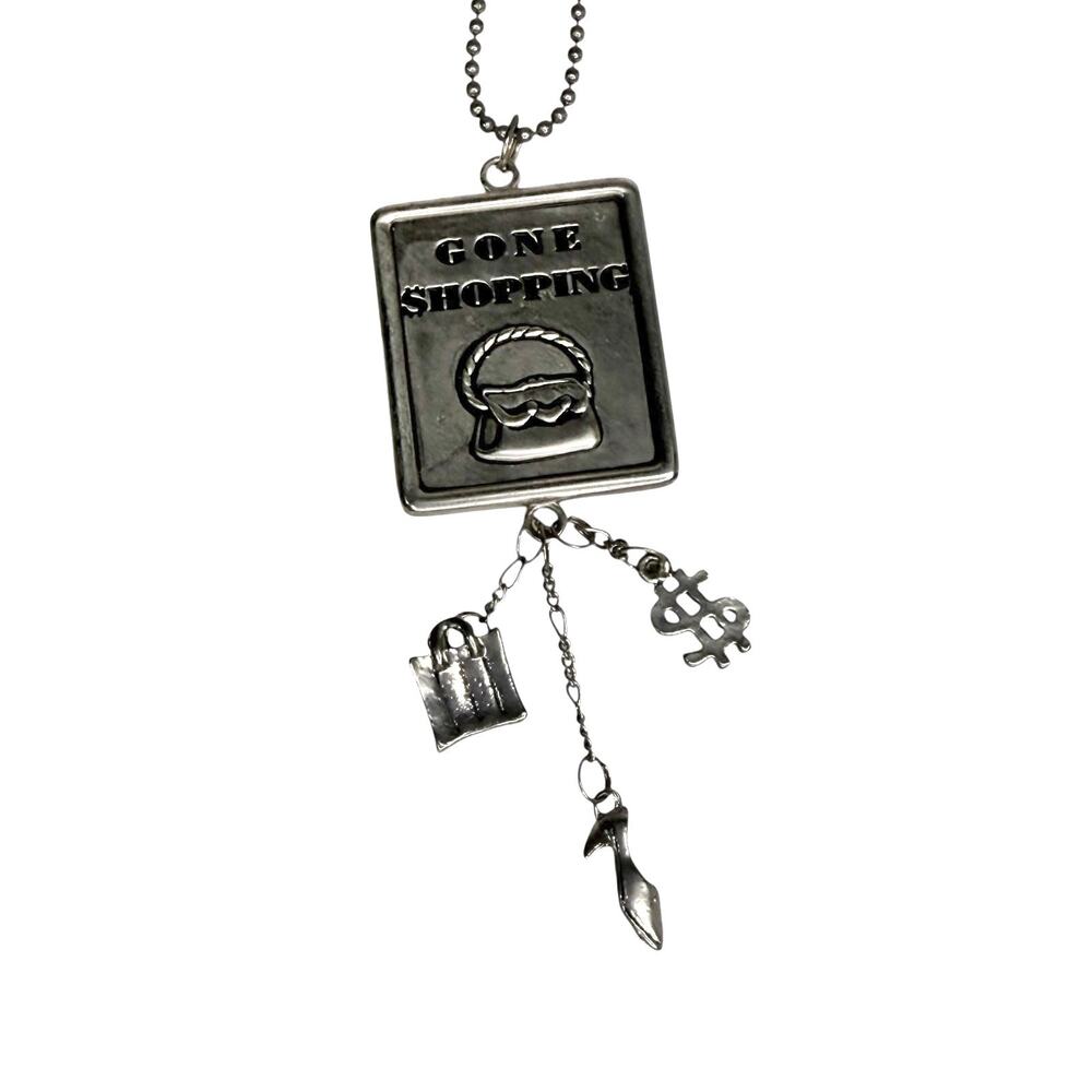 Gone Shopping Purse Handbag Fob Mirror Necklace Handbag Charm Shoe Bag Dollar
